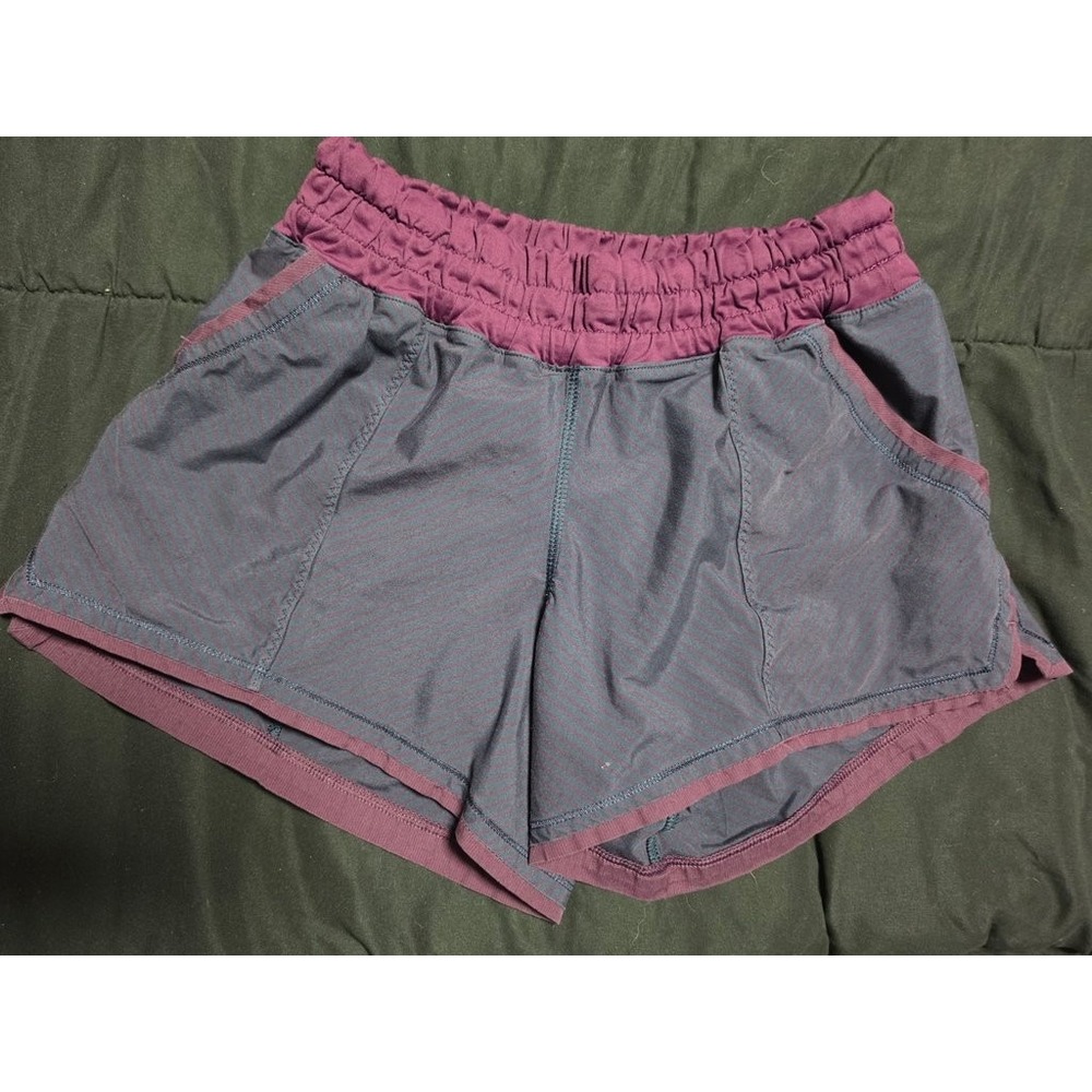 Lululemon Womens Shake And Break Running Shorts Purple Gray Size S